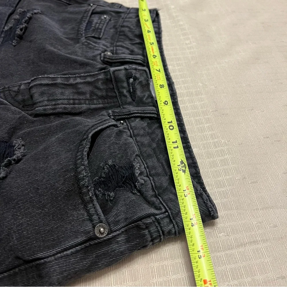 Amuse Society Shoreline Denim Black Washed Cutoff Denim Shorts Sz 25 Distressed